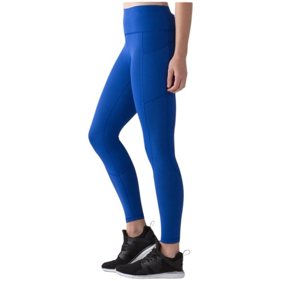 lululemon athletica Pants - Lululemon Athletica RARE Mind Over Miles Tight Size 6 Jet Stream Blue